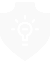 Light bulb against shield icon